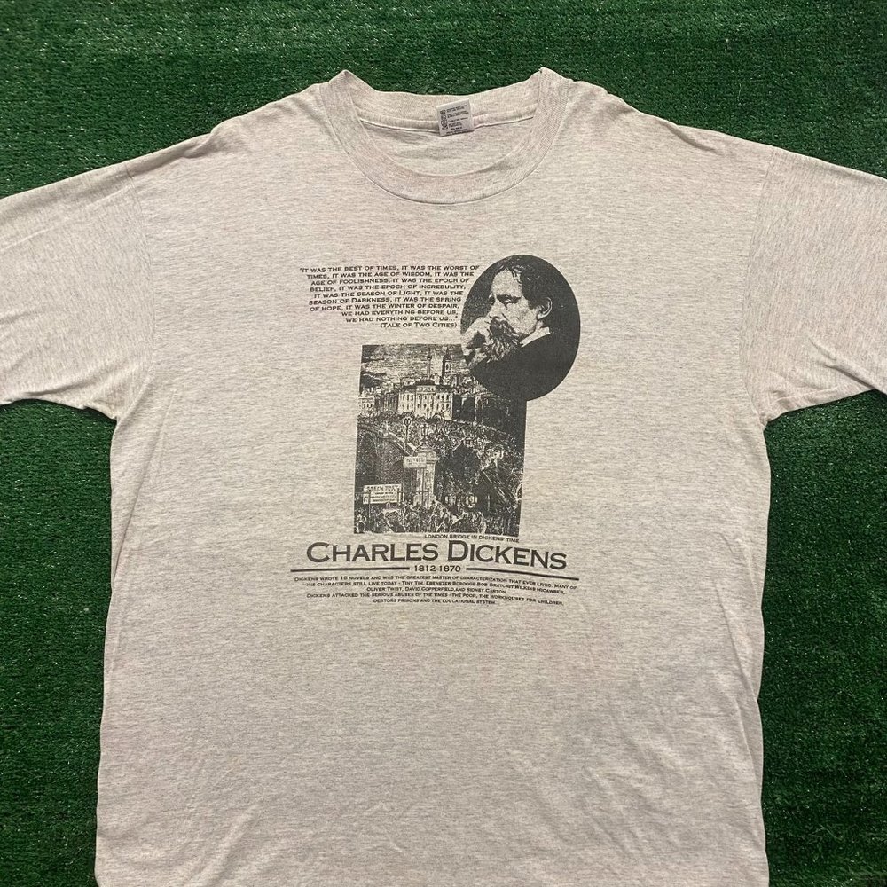 Vintage 90s Charles Dickens Shirt Author Literature Tee